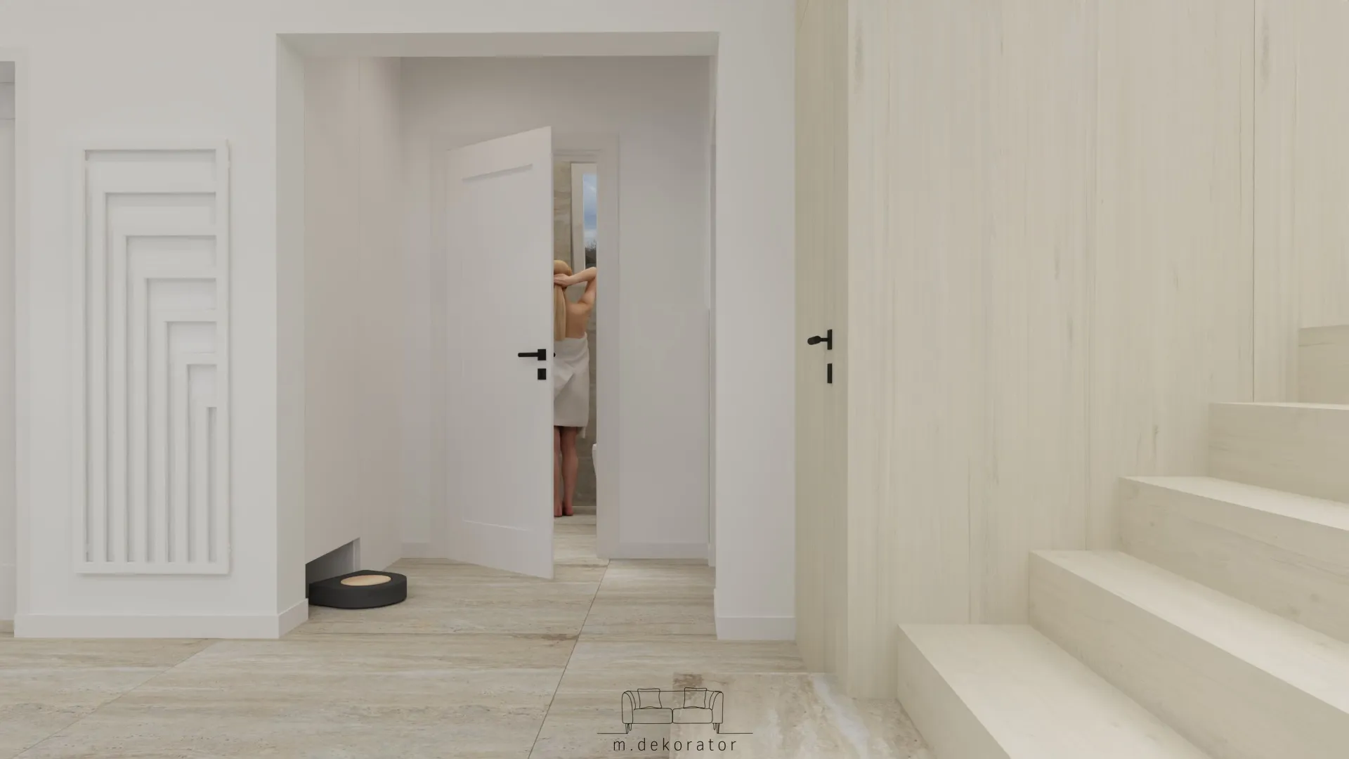 łązienka z dwoma umywalkami i dużym lustrem z drewnianą ramką